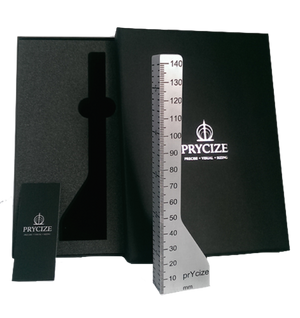 Prycize Midi Photographic ruler Height Gauge for use in photographing and measuring toys, miniatures, doll's furniture, antiques, figures and other small objects